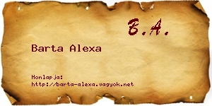 Barta Alexa névjegykártya